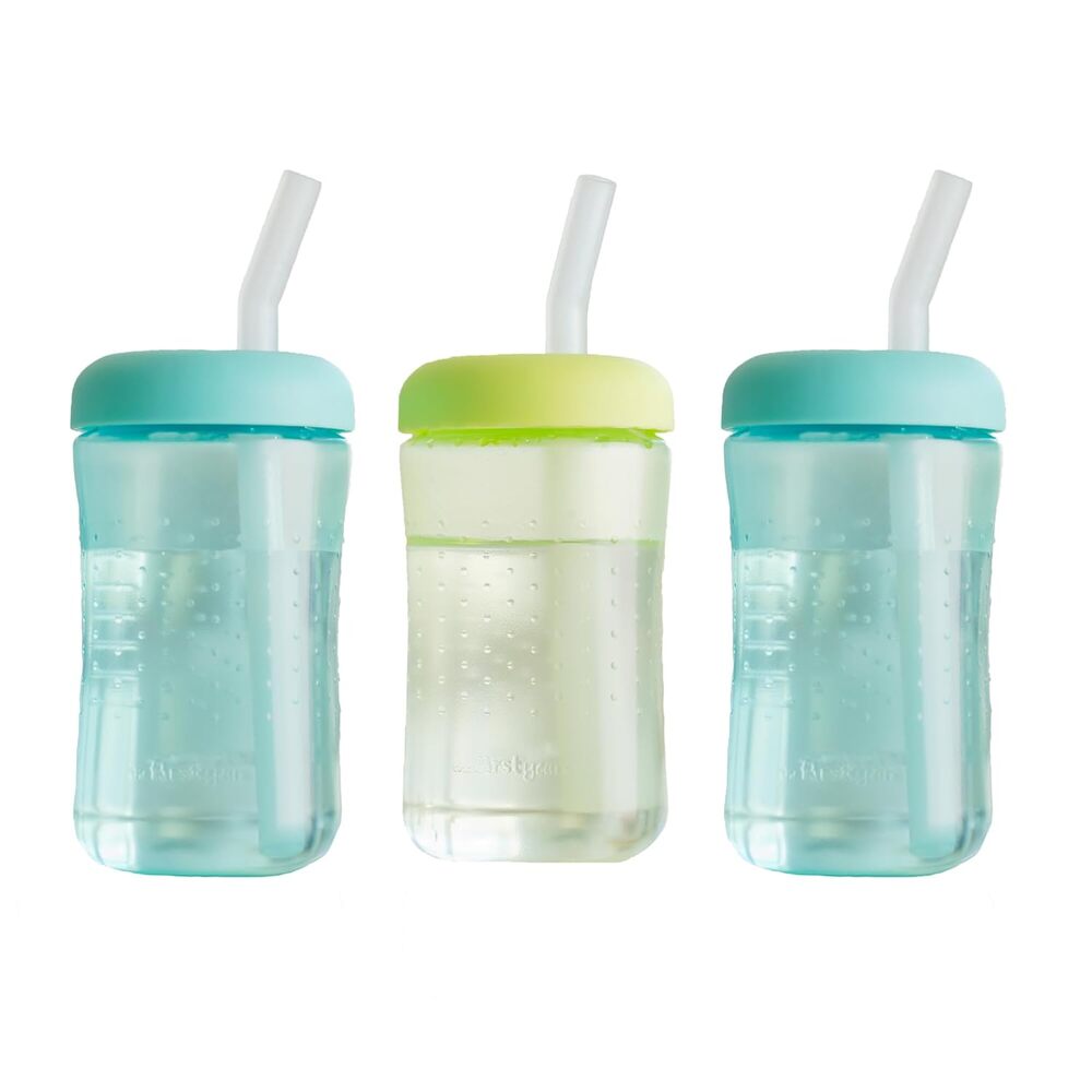 The First Years Squeeze & Sip Toddler Straw Cups, Squeezable Sippy Cup- 5 Count